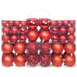 vidaXL Set božićnih kuglica 100 komada 3/4/6 cm crveni | shoptok.hr