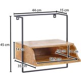 MID.YOU NOČNA OMARICA, masivno mangov les rjava, črna | Shoptok.si