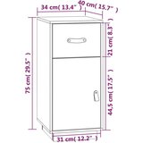  Komoda crna 34 x 40 x 75 cm od masivne borovine | shoptok.hr