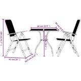 vidaXL 3-dijelni vrtni blagovaonski set antracit metalni mrežasti | shoptok.hr