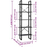 Ormarić za knjige 5 razina sivi 60x30x175 cm masivna borovina | Eponuda.com