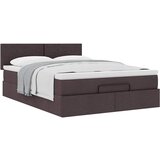 vidaXL Otomanski posteljni okvir z vzmetnico rjav 140x200 cm blago Cene