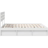  Konstrukcija postelje Bela 200 x 200 cm Masivno borovo les, (5000103262) | Shoptok.si