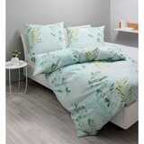 Janine POSTELJNINA PALERMO 135/200 cm mako saten bela, temno zelena, svetlo zelena | Shoptok.si