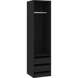Furnova Garderobna omara s predali črna 50x50x200 cm iverna plošča, (21930135) | Shoptok.si