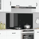 vidaXL Kuhinjski Backsplash Crni Staklo 120 x 60 cm Izdržljiv | shoptok.hr