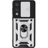 Oem Mayaxess, Ohišje za Samsung S25 Edge Nosilni obroč z zaščito fotoaparata, Srebrna, (5000215773) | Shoptok.si