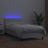 Krevet box spring s madracem LED bijeli 90x200 cm umjetna koža | Eponuda.com