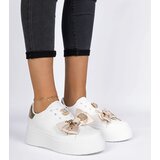 Gemre White and gold women's sneakers Milonel | shoptok.hr