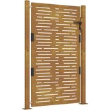 VidaXL Vrtna vrata 105x155 cm corten jeklo kvadraten dizajn Slike