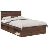  Okvir za krevet s uzglavljem Smeđi hrast 120 x 190 cm | shoptok.hr