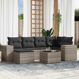 Maison Chic Seti vrtnega pohištva - Vrtna garnitura - Vrtni pohištvo set 7-delna z blazinami siv poli ratan, (21802354) | Shoptok.si