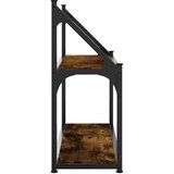  Zidna polica s 2 razine dimljenog hrasta 60x21x51 cm drvena | shoptok.hr