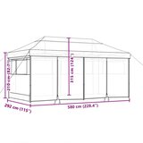 Šator za zabavu na sklapanje Sivo-smeđa 580 x 292 x 315 cm | shoptok.hr