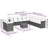  12-dijelni set vrtnih sofa od poliratana s jastucima bež | shoptok.hr