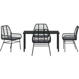  Set od 5 vrtnih blagovaonskih stolica s jastučićima crni poli ratan | shoptok.hr