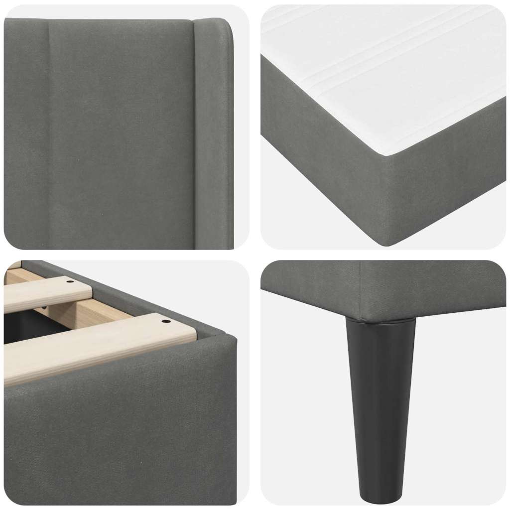  Okvir za krevet Tamno siva 180 x 200 cm Baršun - Tamno siva 180 x 200 cm | shoptok.hr