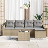  Vrtni kavč set Set 6 Bež Polietilenski ratan Zunanji kavč, (22064937) | Shoptok.si