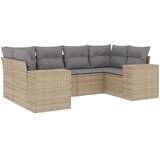  6-dijelni set vrtnih sofa s jastucima bež od poliratana 83 x 62 x 69 cm | shoptok.hr
