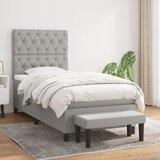vidaXL Okvir kreveta s oprugama i madrac svjetlosivi 80x200cm tkanina | shoptok.hr
