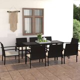  9-dijelni vrtni blagovaonski set od poliratana crni | shoptok.hr
