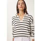  Women's Bone Polo Collar Crop Knitwear Sweater | shoptok.hr