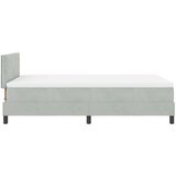 vidaXL Kutna Podnica s Madracem & LED Svjetlom Svjetlosiva 120x190 cm Baršun | shoptok.hr