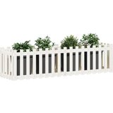 vidaXL Povišena vrtna gredica bijela 200x50x50 cm masivna borovina | shoptok.hr