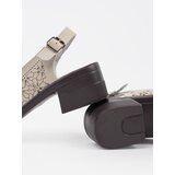 GOODIN Beige perforated low-heeled sandals | shoptok.hr