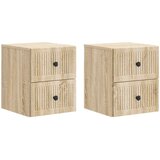  Noćni ormarić za montažu na zid s ladicama 2 pcs Hrast sonoma | shoptok.hr