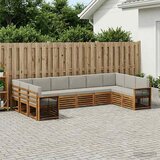  Set vanjskih sofa 7 kom. Prirodna i svjetlosiva | shoptok.hr