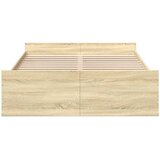  Okvir za krevet s ladicama boja hrasta 140x190 cm drveni | shoptok.hr