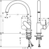 Hansgrohe 71870000 Vernis Blend M35 vrtljiva kuhinjska armatura | Shoptok.si