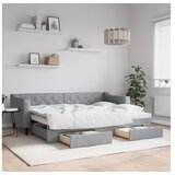 vidaXL Izvlečna dnevna postelja s predali svetlo siva 80x200 | Shoptok.si