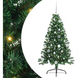 vidaXL Umjetno predsvijetljeno božićno drvce Zelena 150 cm PVC | shoptok.hr