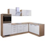 Flex-Well Kotna Kuhinja Z Aparati Valero, Bela, Barva Hrasta | Shoptok.si