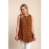 Fenzy Plus Size Plisirana Bluza S Printom, Narančasta | shoptok.hr