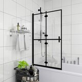  Sklopiva pregrada za tuš ESG 100 x 140 cm crna | shoptok.hr