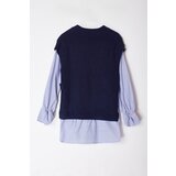 Trendyol Navy Blue Garni Detailed Knitwear Sweater | Shoptok.si