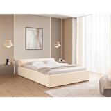 Ropez Krem tapecirani bračni krevet s prostorom za odlaganje s podnicom 160x200 cm Cille – | shoptok.hr