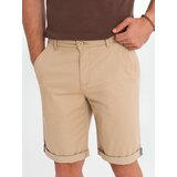 Ombre Classic men's chino shorts with rolled up leg - beige | shoptok.hr