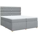 Maison Chic Box spring postelja - Vzmetna postelja z vzmetnico svetlo siva 200x200 cm blago SL24217, (21891335) | Shoptok.si