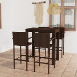 The Living Store Zunanja barska garnitura 5-delna z naslonjali poli ratan rjava - Vrtna Barska Garnitura, (21462456) | Shoptok.si