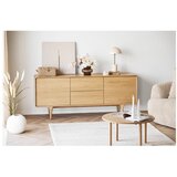 House Nordic Okrogla klubska mizica iz masivnega hrasta v naravni barvi ø 70 cm Jena – | Shoptok.si