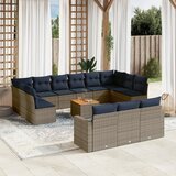 vidaXL 14-dijelni set vrtnih sofa od poliratana s jastucima sivi | shoptok.hr