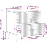  Nočna omarica Dimljen hrast 43 x 34,5 x 47,5 cm Inženirski les, (5000209401) | Shoptok.si