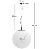 Kave Home Bela/črna kovinska viseča svetilka s steklenim senčilom ø 50 cm Brisia – | Shoptok.si