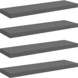  Plutajuće zidne police 4 kom sjajne sive 80 x 23,5 x 3,8 cm MDF | shoptok.hr