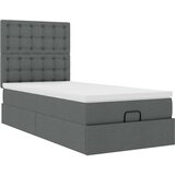 vidaXL Otomanski posteljni okvir z vzmetnico siv 80x200 cm blago | Shoptok.si