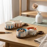 Evviva Set servirne skledice Stones 27,5x10cm / 2 kos / dekor8053617697837 / keramika, les, (5000200366) | Shoptok.si